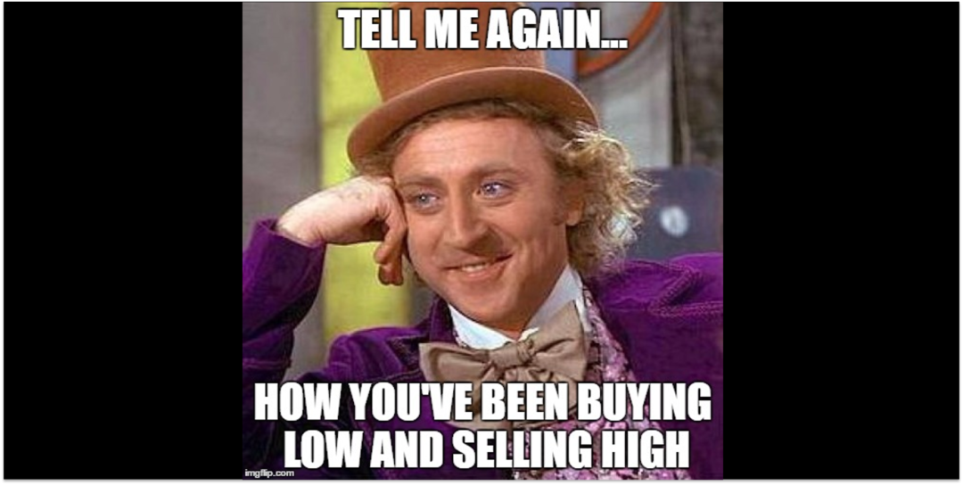 buy high sell low crypto meme